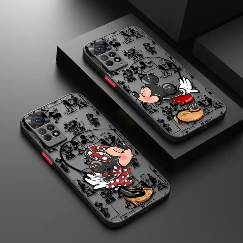 Матовый чехол для Xiaomi Redmi Note 13 11 12 12S 10 Pro 9 8T 9S Чехол для Redmi 10 K40 10C 9 12C Disney Mickey Minnie Kiss Couple