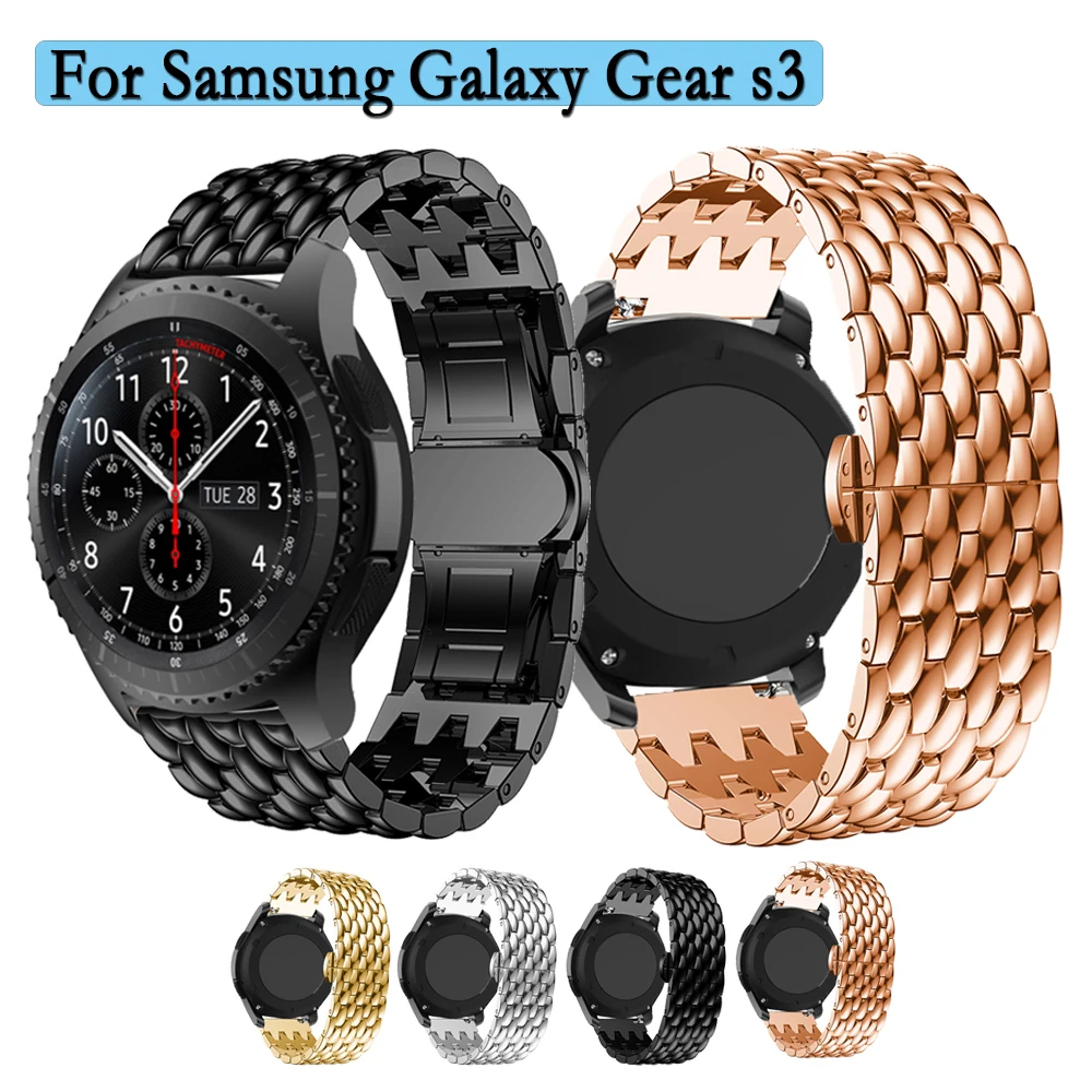 Металлический ремешок для Samsung Galaxy Gear s3, браслет для смарт-часов из нержавеющей стали с инструментом, ремешок для часов в деловом стиле