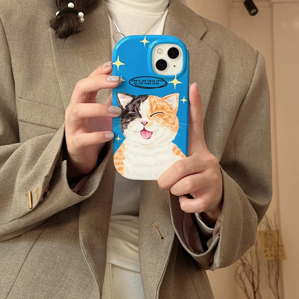 Милый, высунувший язык кошачий чехол для iPhone 15 14 13 12 11 Pro Max Чехол для телефона