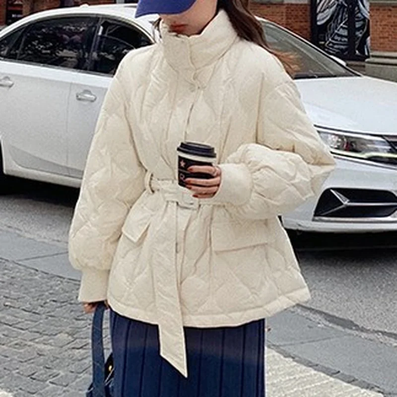 Мода 2023 года, Тонкая талия, куртка из белого хлеба, куртка с длинными рукавами, осень и зима, Новый стиль, Корейский пуховик, хлопковая куртка для женщин