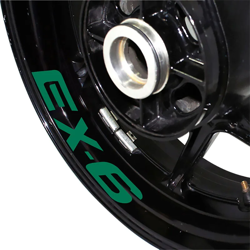 Модифицированная наклейка на колеса мотоцикла EX6, водонепроницаемая светоотражающая наклейка на колеса, Цветная наклейка на боковую полосу колеса, логотип для KAWASAKI EX-6 ex 6