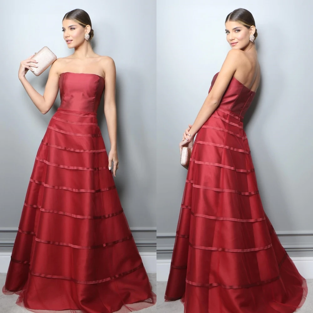Модное Высококачественное Бальное платье без бретелек Celebrity Dress из Тюля Длиной до пола Charmeuse Вечернее