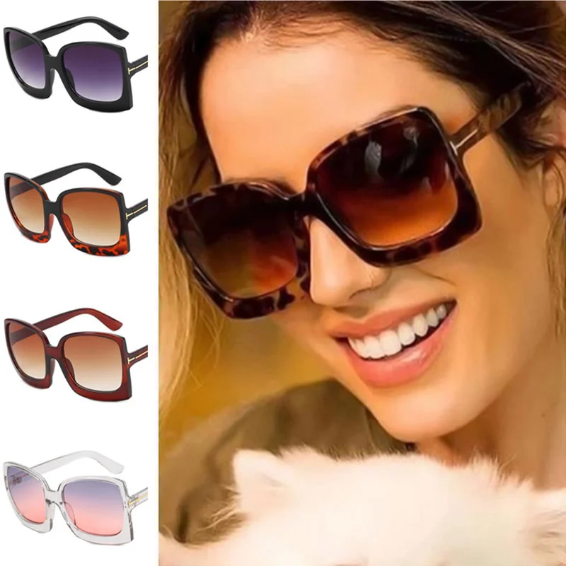 Модные солнцезащитные очки, Женские солнцезащитные очки, очки с защитой от ультрафиолета, очки в большой оправе, Ретро Декоративные квадратные очки