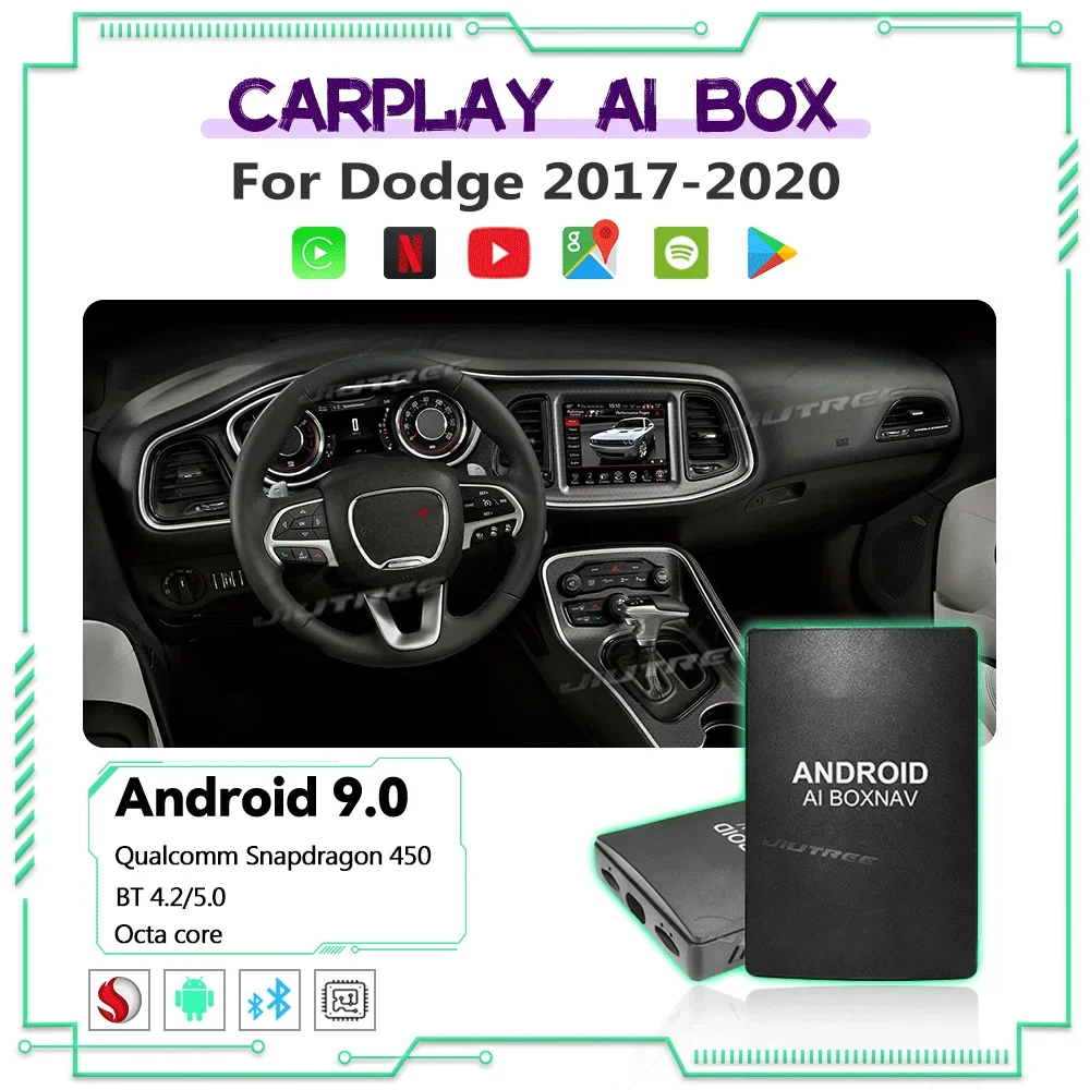 Мультимедийный CarPlay AI Box Для Dodge Challenger Charger Durango Android Auto Wireless Mirror link Netflix Yotube TV Smart Adpater