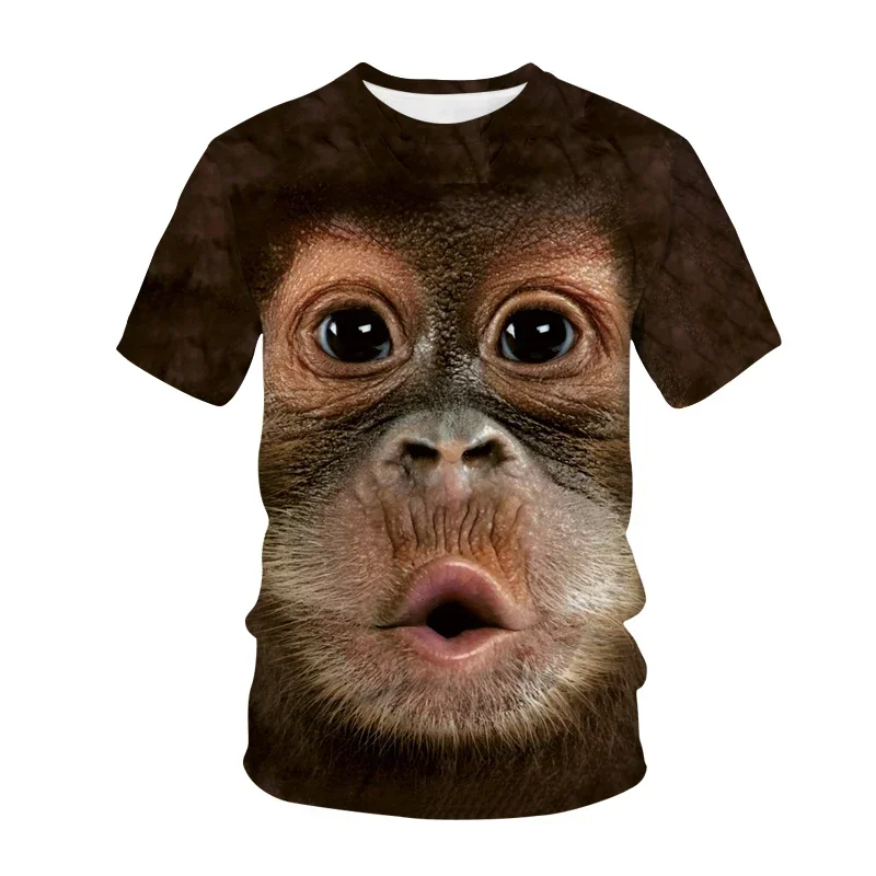 Новейшие забавные футболки с 3D принтом обезьяны Гориллы, уличная одежда для мужчин, женщин, футболки с животными, футболки в стиле хип-хоп, топы, детская одежда для мальчиков