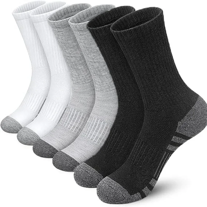 Новые 5 пар осенне-зимних мужских баскетбольных носков большого размера, однотонные, удобные, износостойкие, дезодорирующие носки большого размера