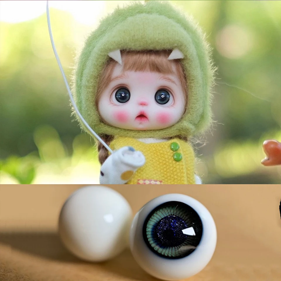 Новый Ob11 Детские Стеклянные Глаза Цвет Подвижный Черный Жемчуг 10 мм 8 мм diy Моделирование 8 Точек BJD Baby Новый Продукт