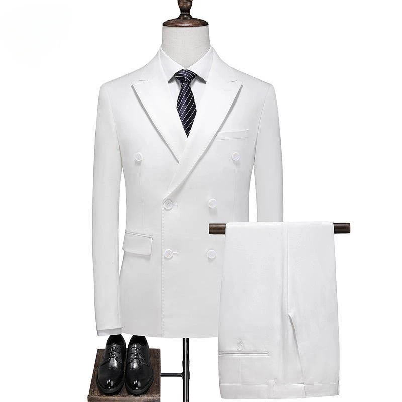 Новый мужской комплект из трех предметов для свадьбы и банкета жениха, белый комплект