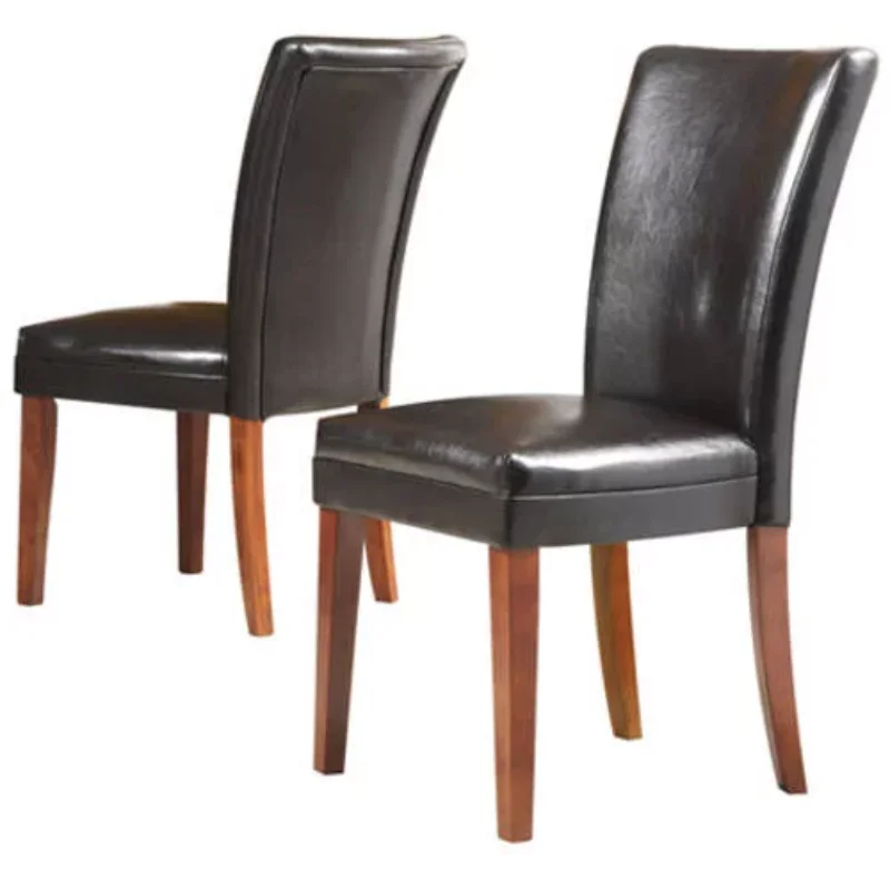 Обеденные стулья Weston Home, обитые искусственной кожей, Parson, набор из 2 темно-коричневых стульев, обеденный стул для столовой