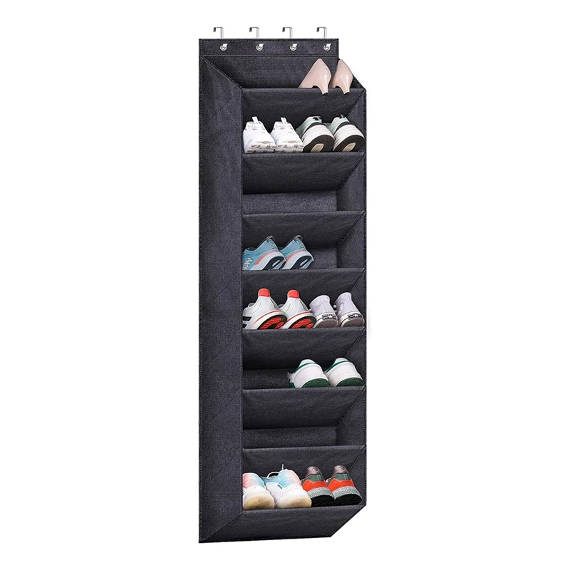 Органайзер для обуви над дверью шкафа С большими глубокими карманами, узкая подставка для обуви для подвешивания ботинок на двери