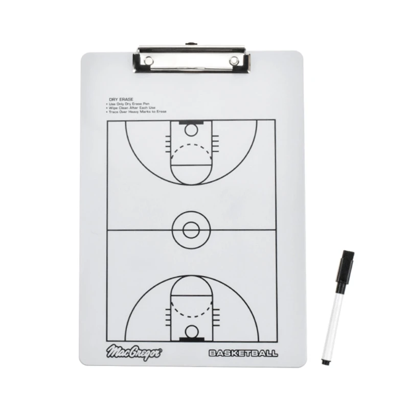 Планшет для тренера по баскетболу с сухим стиранием для баскетбола С двусторонней маркерной доской для тренера по баскетболу для стратегии баскетбола Простота установки
