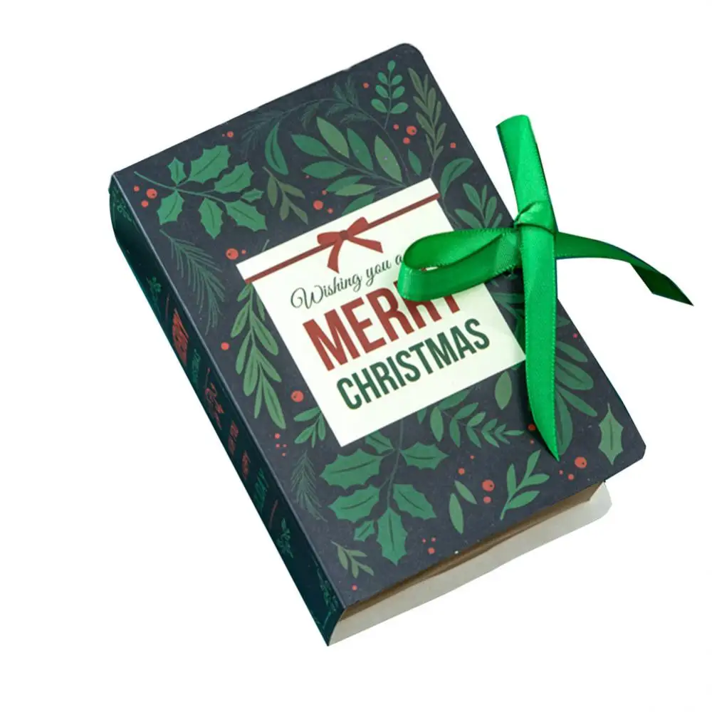 Подарочные коробки для конфет в форме книги, Рождественская подарочная коробка Санта-Клауса, принадлежности для украшения вечеринок Navidad Noel