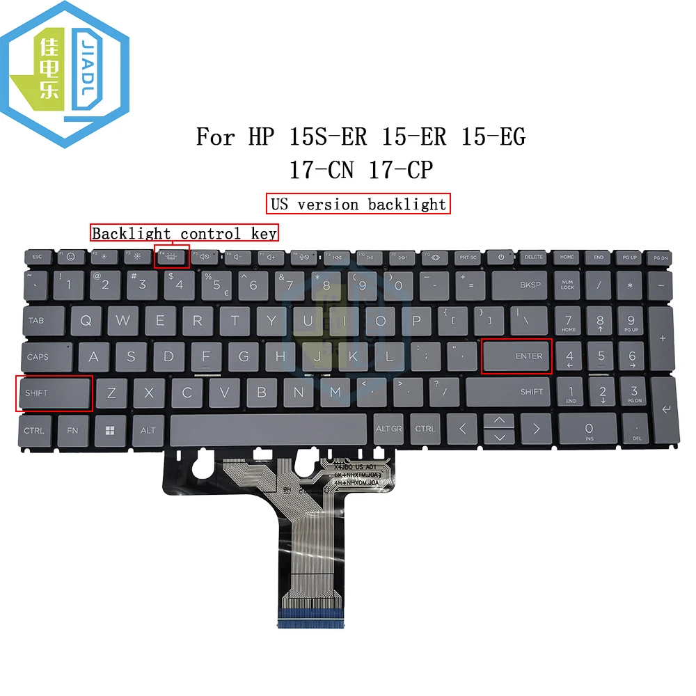 Подсветка Английской арабской клавиатуры US/AR для HP Pavilion 15-ER 15S-ER 15-EG 15M-EG 15-EH 17-CN 17-CP TPN-Q246 N32715-171 N327B31