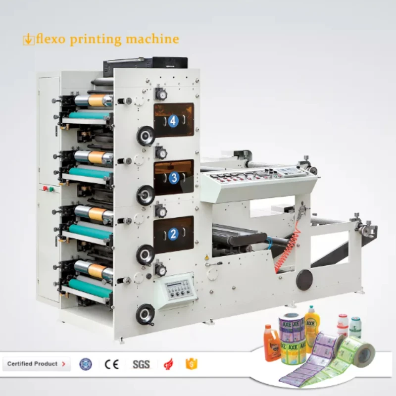 Полностью автоматическая высокоскоростная машина для флексографской печати на 2-цветной 4-цветной 6-цветной рулонной бумаге для этикеток