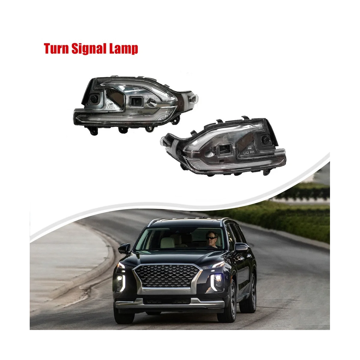 Правая лампа зеркала заднего вида автомобиля, лампа указателя поворота для Hyundai Palisade 2020-2021 87624S8000