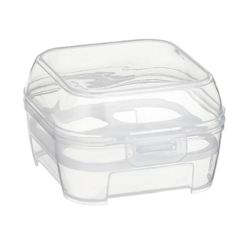 Прозрачная коробка для хранения косметической пудры с 4 сетками для путешествий, для сушки яиц для макияжа, Переносной контейнер для губки