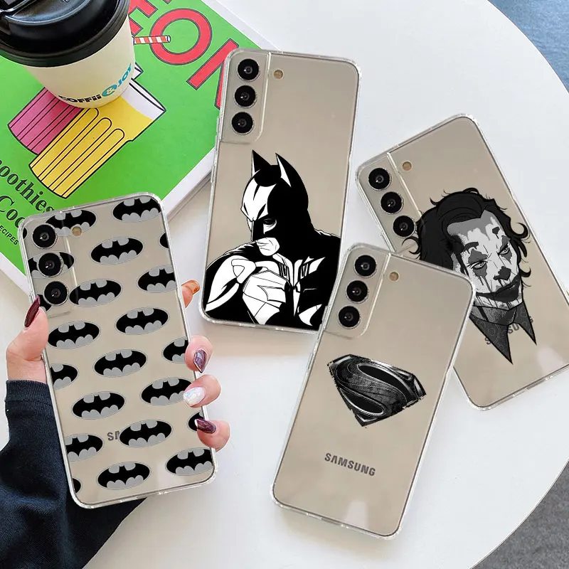 Прозрачный Чехол B-Batman Super Joker Для Samsung Galaxy S23 Ultra S22 S20 FE S21 S10 S9 Plus Note 20 10 Lite TPU Phone Coque