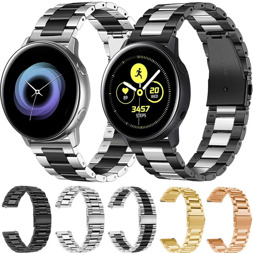 Ремешки из нержавеющей стали для Samsung Galaxy Watch Active2 2 40 мм 44 мм Смарт-браслеты для Galaxy Watch 46 мм/Gear S3 22 мм 20 мм