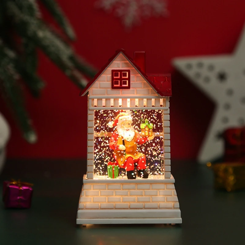Рождественские украшения Ночник Санта-Клауса Европейская Рождественская Елка Маленький домик Подвесные украшения Светящиеся Рождественские подарки