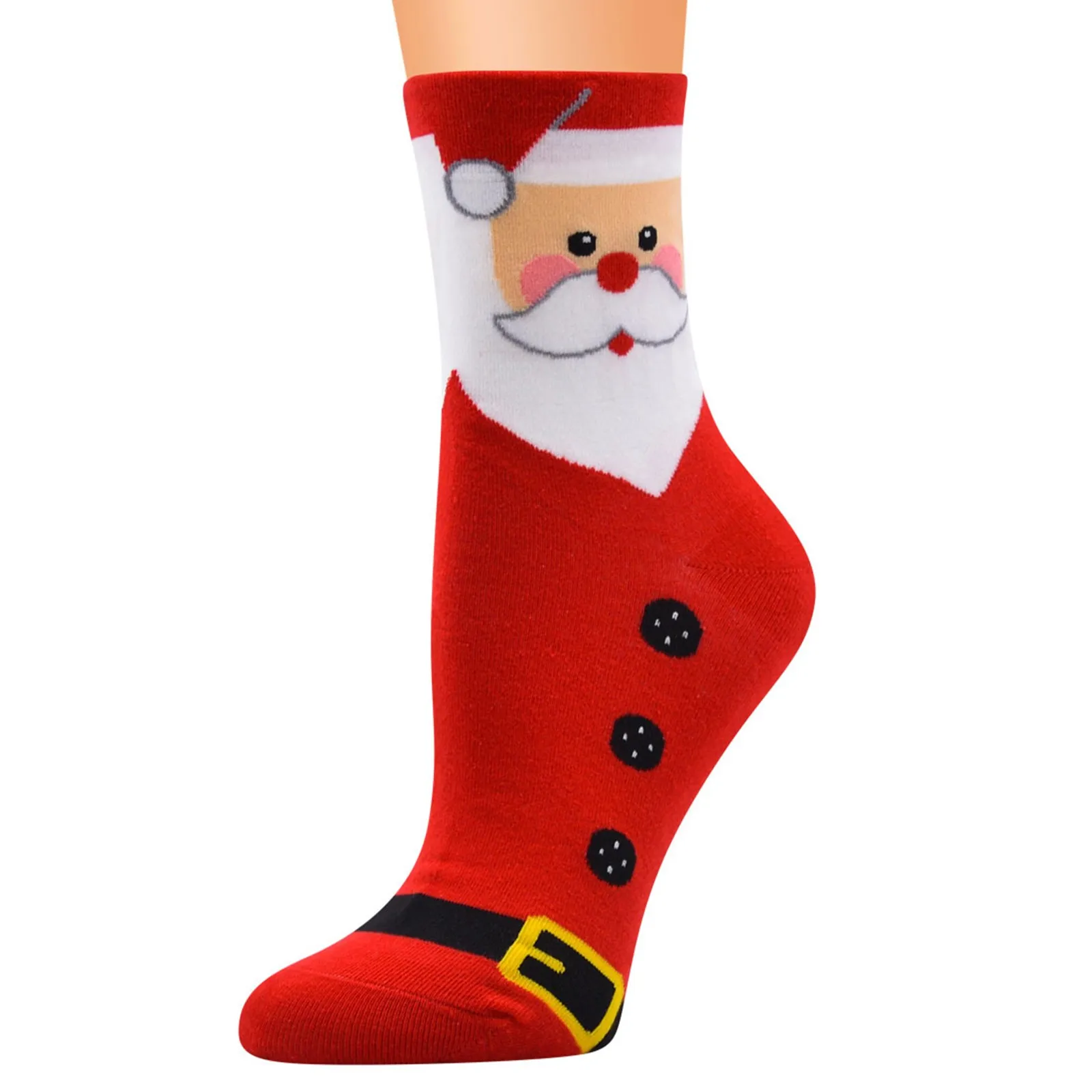 Рождественские чулки, женские хлопковые теплые носки для пола, Удобные Новогодние носки для пола Санта-Клауса, Забавный Рождественский подарок