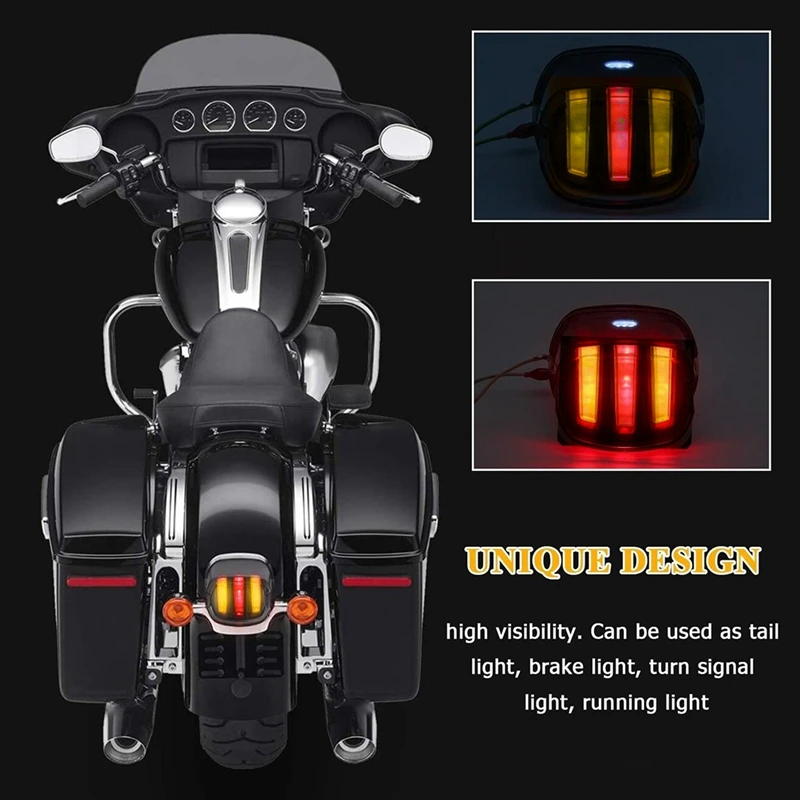 Светодиодный задний фонарь мотоцикла, желтый и красный указатель поворота, задний фонарь Eagle Claw 1999-Более поздней версии Dyna