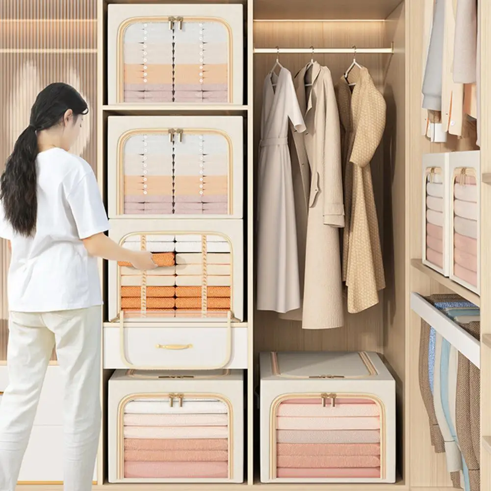 Стильный шкаф-органайзер Без запаха, Вместительный ящик для хранения одежды, Штабелируемый ящик для хранения одежды с прозрачным окошком, организующий гардероб