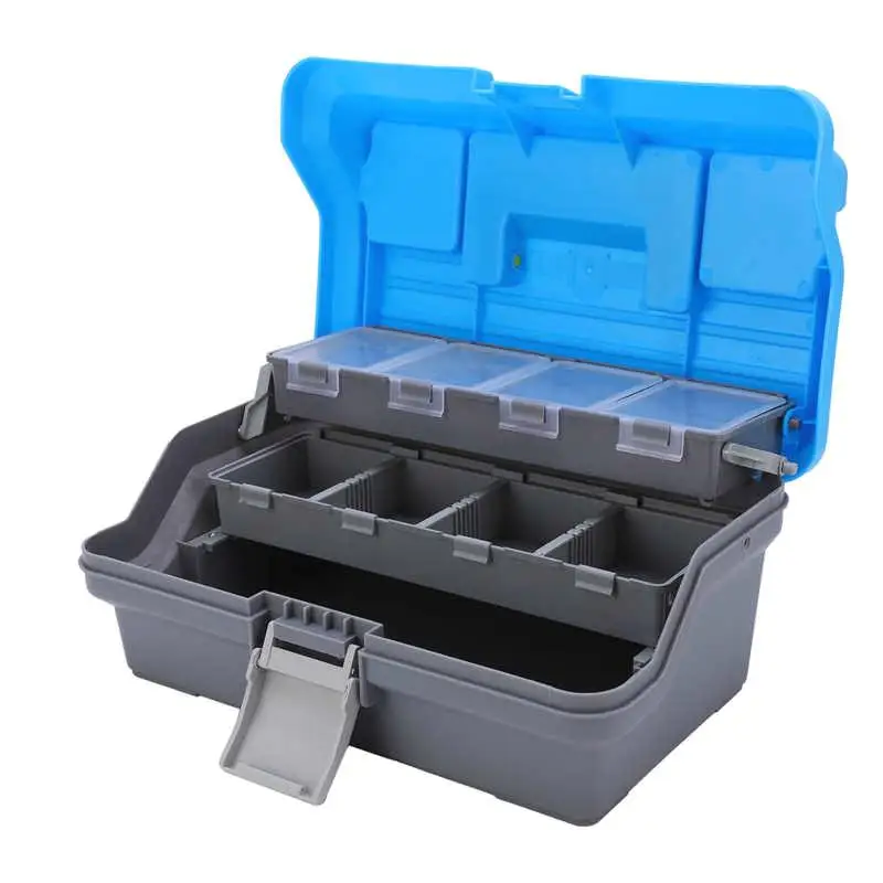 Трехслойный ящик для рыболовных снастей из АБС-пластика со складывающимися инструментами и эргономичной ручкой - компактное хранилище рыболовных снастей