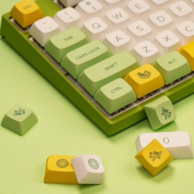 Фруктовые колпачки для клавиш с высоким содержанием 85% PBT, набор из 135 износостойких колпачков для сублимации красителя XDA Height, для механической клавиатуры