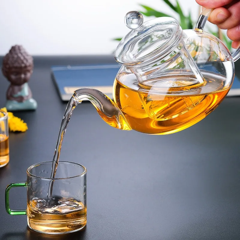 Чайник из утолщенного стекла чайный набор кунг-фу высокотемпературный чайник из боросиликатного стекла фильтрующий чайный набор