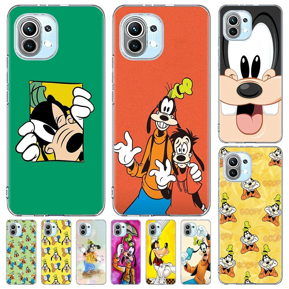 Чехол для Телефона с героями мультфильмов Disney Goofy для Xiaomi Mi 13 Note 10 10T 11T 9T 12T A2 12 11 Pro 11i 12X8 Lite CC9E TPU Прозрачный Чехол