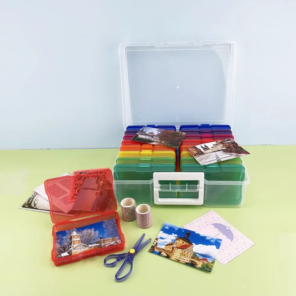 Ящик для хранения с ручкой Вместительный Ящик для хранения с ручкой для ювелирных изделий, поделок, мелочей, 16 чехлов в комплекте, комбинированный кейс для хранения