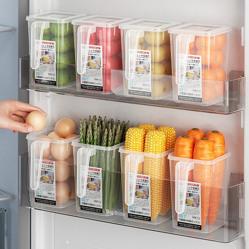 Ящик для хранения холодильника, Боковая дверца холодильника, Ящики для свежих продуктов, ящики с ручкой для фруктов, овощей, Органайзер для домашней кухни