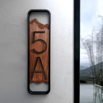 0-9 A-C Номер Дома для Домашнего Адреса Дверная Табличка С Плавающими Буквами Алфавита Вывеска Виллы Черный Современный Символ 5 Дюймов 125 мм  0