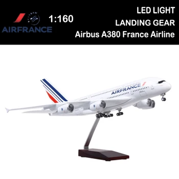 1/160 50 см Самолет 380 A380 Французской авиакомпании Модель легкого отлитого под давлением самолета Коллекция игрушек для мальчиков Дисплей Авиалайнера Подарок для детей  5