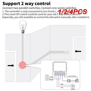 1/2 /4ШТ Youpin Smart Switch Minin Wifi/Беспроводные выключатели света 10/16a Smart Home Control w / Tuya Smart Life Alexa  5