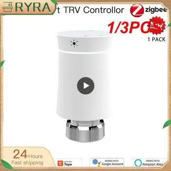 1/3ШТ ZigBee3.0 TRV Tuya Клапан привода радиатора Умный Программируемый Термостат Управление нагревателем Alexa home  5