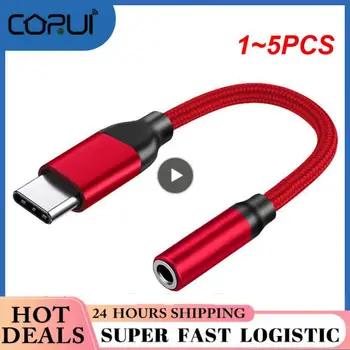 1-5 шт. Адаптер кабеля для наушников от Type C до 3,5 мм USB 3.1 Type-C от USB C до 3,5 разъемов Аудио Aux кабель для динамика наушников Mi6  0