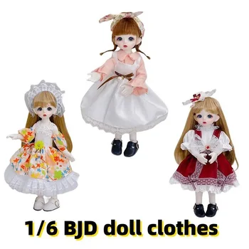 1/6 Кукольная одежда BJD, комплект модного платья принцессы для куклы 30 см, аксессуары для кукол, игрушки для детей и девочек, подарки  0