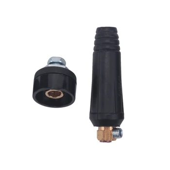 1 Комплект черного кабельного разъема для электросварки в европейском стиле DKJ 10-25 Быстроразъемная розетка  3