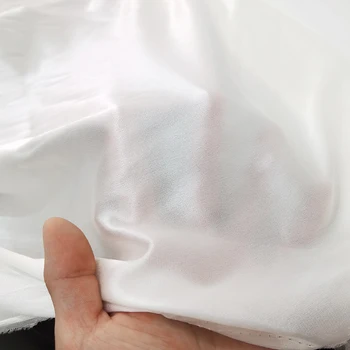 1 метр Х 1,37 метра Белого тонкого эластичного шелка, ткань Шармез, материал для подкладки платья  10