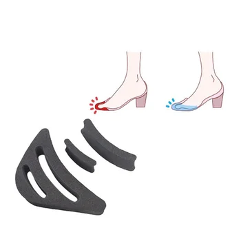 1 пара утолщенных губчатых регулируемых накладок на высоком каблуке, подставка для ног, наполнитель для обуви (черный)  5