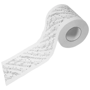 1 рулон туалетной бумаги Рулонная бумага с принтом Декоративные музыкальные ноты Салфетка для печати Салфетка для ванной  10