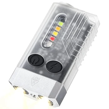 1 ШТ. Мини-светодиодный фонарик-брелок, перезаряжаемый карманный фонарик 1000ЛМ с 14 режимами  5