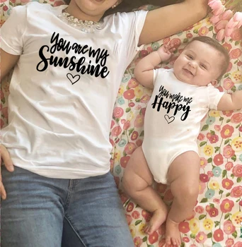 1 шт. Подходящая одежда для мамы и ребенка Family Look 2019, боди 