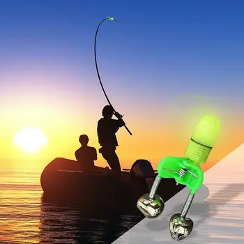1 шт. Рыболовная светодиодная вспышка, Ночная электронная сигнализация о поклевке для рыбалки, лампа для поиска двойных колокольчиков, зажим для наконечника на удочке, снасти  5