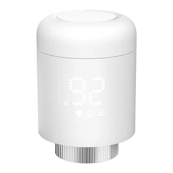 1 шт. Термостатические клапаны радиатора Tuya Zigbee Белый пластик Управление приложением Термостат отопления Регулятор температуры  1