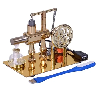 1 Шт. Экспериментальная модель двигателя Стирлинга с горячим воздухом, Электрический генератор, Физический Эксперимент, Научная игрушка Золотого цвета  2