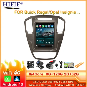 10,4 “Вертикальный экран Tesla для Opel Insignia Buick Regal 2009-2013 Android 13 Автомобильная радионавигация GPS Стерео Мультимедиа HU  5