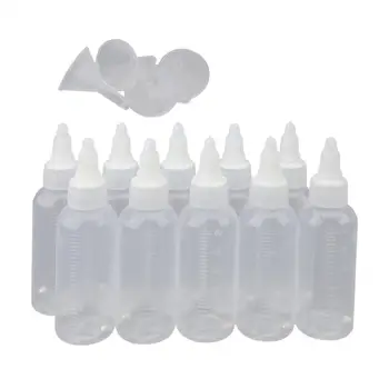 10 Штук пустых бутылочек для выжимания, прозрачная бутылка для хранения объемом 60 мл, портативная многоцелевая прочная маленькая бутылочка для краски для художественных промыслов  10