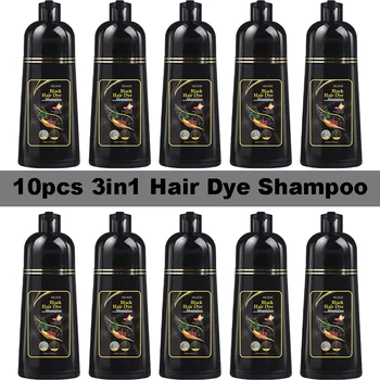 100 мл Шампунь-краска для волос 3в1 от седины Polygonum Multiflorum Растительные ингредиенты, натуральный Имбирь, Затемняющее Окрашивающее покрытие  5